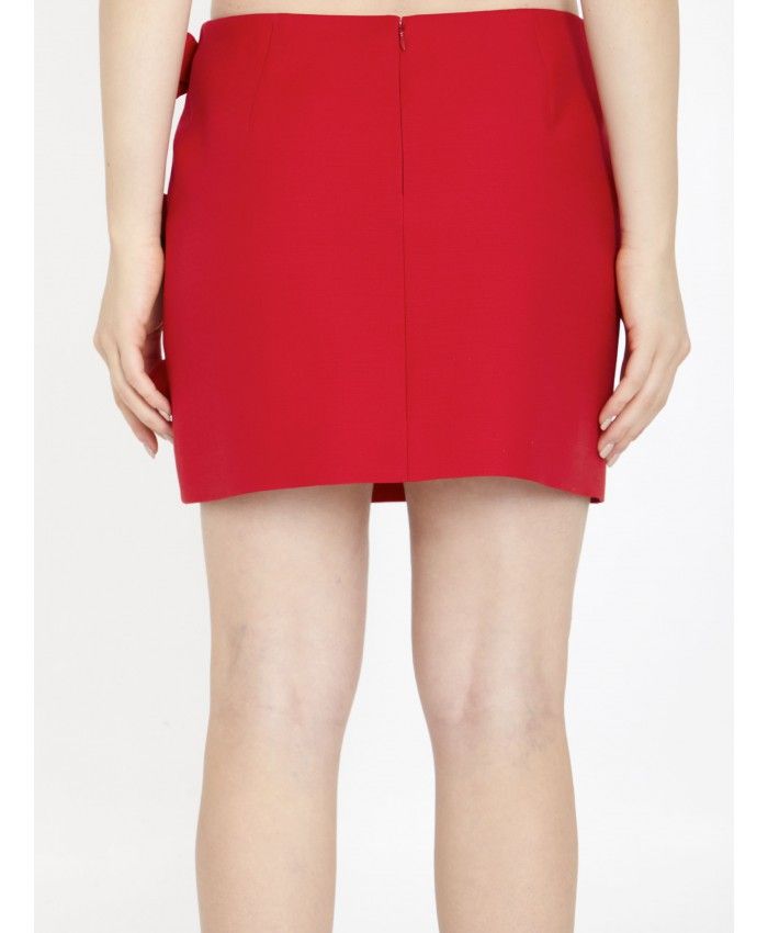 Chân váy giảm cánh Hãng dệt cotton lụa Valentino màu đỏ