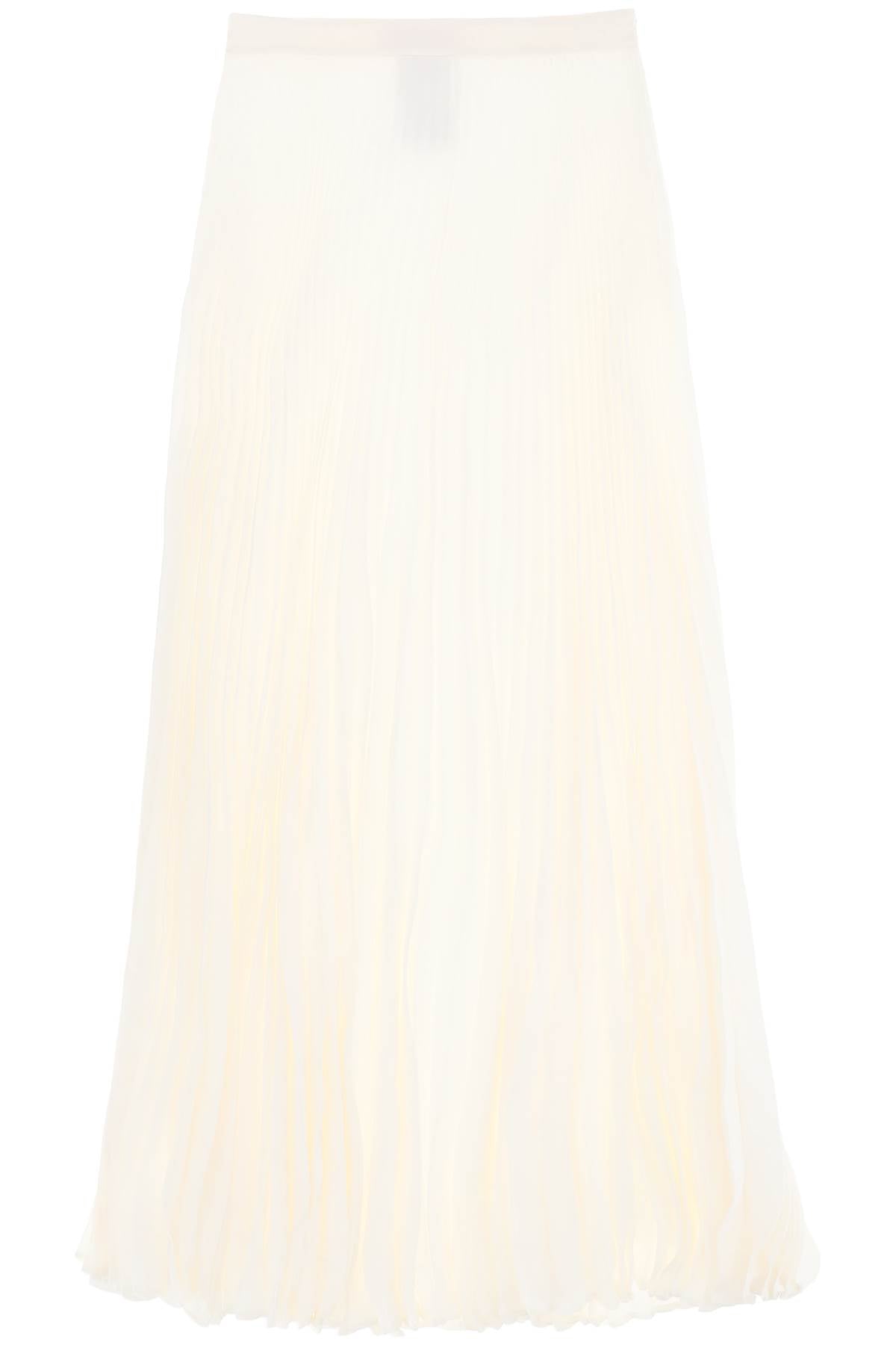 VALENTINO GARAVANI White Silk Toile Iconograph Pleated Skirt for Women
