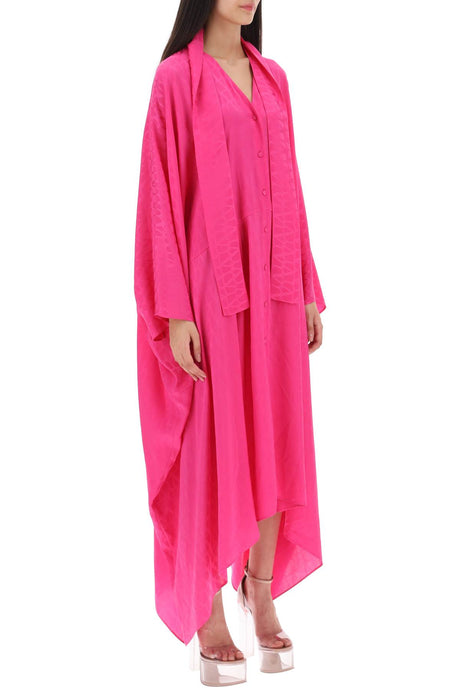 VALENTINO GARAVANI Fuchsia Jacquard Maxi Shirt Dress for Women