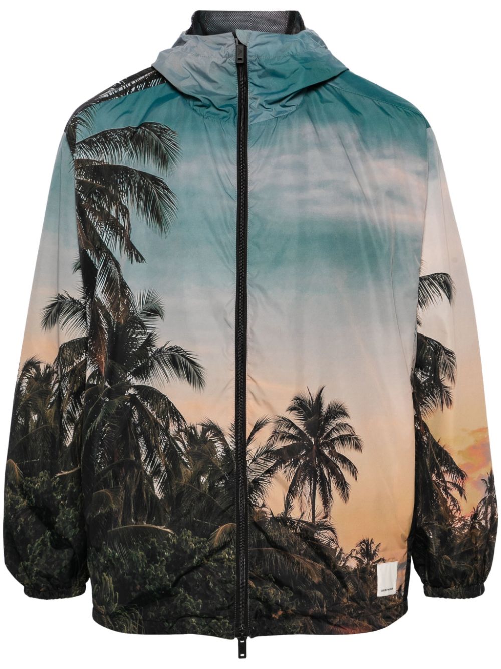 EMPORIO ARMANI Multicoloured Tropical Print Jacket for Men in Recycled Materials