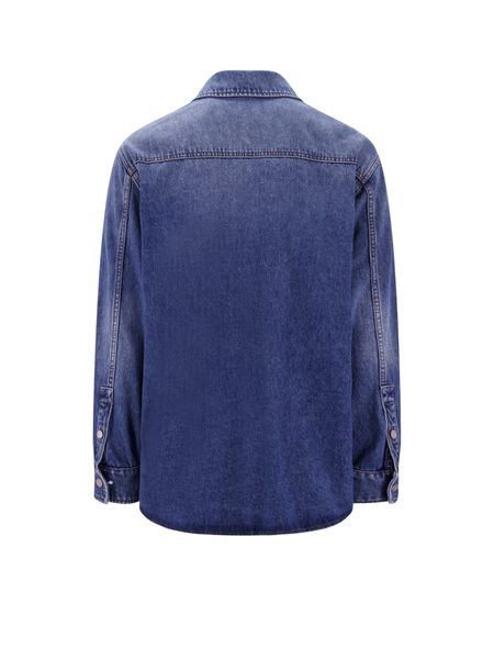 VALENTINO Men's Timeless Buttoned Denim Shirt - Blue