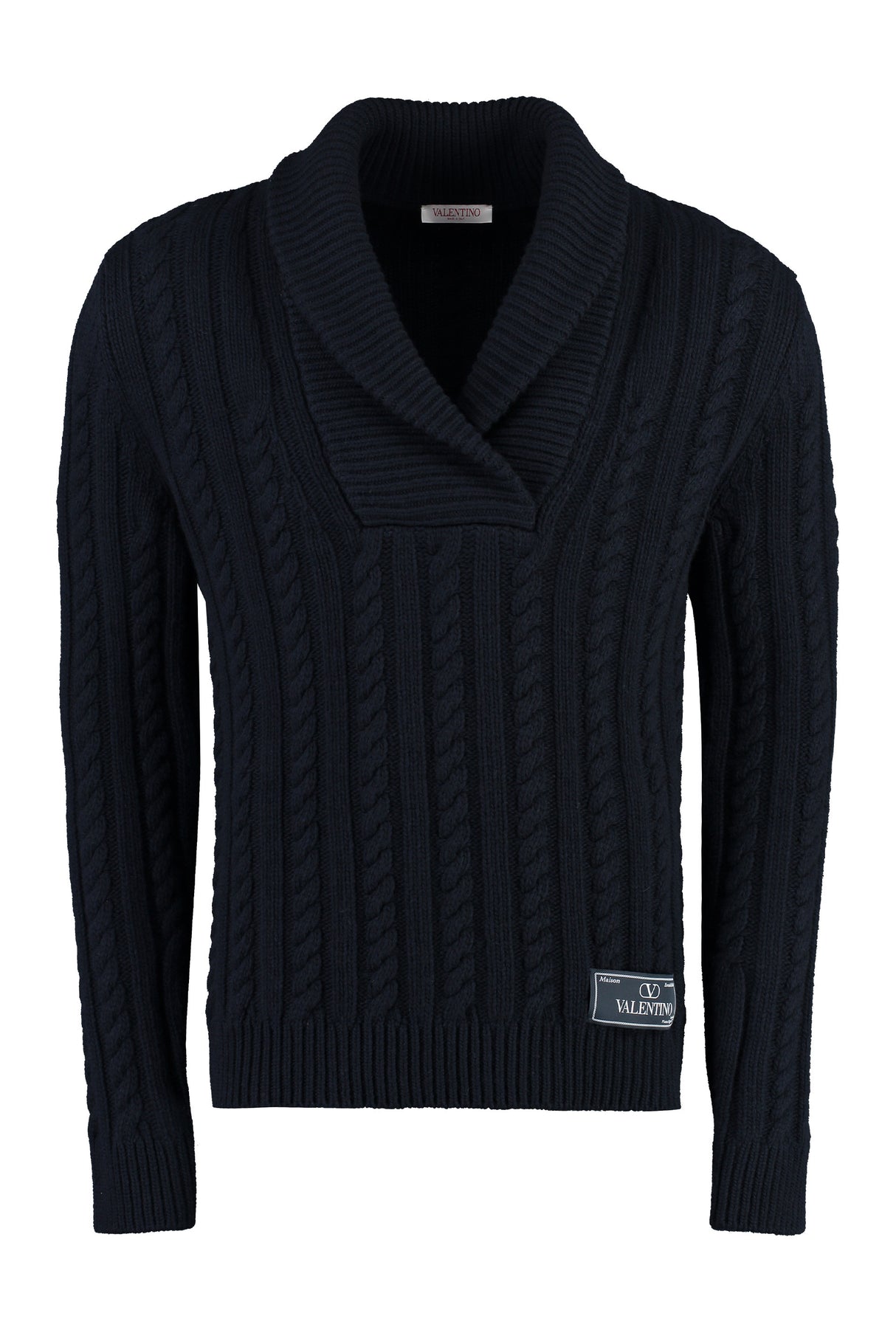 Áo len nam dệt cáp cao cấp màu xanh cho mùa đông FW23