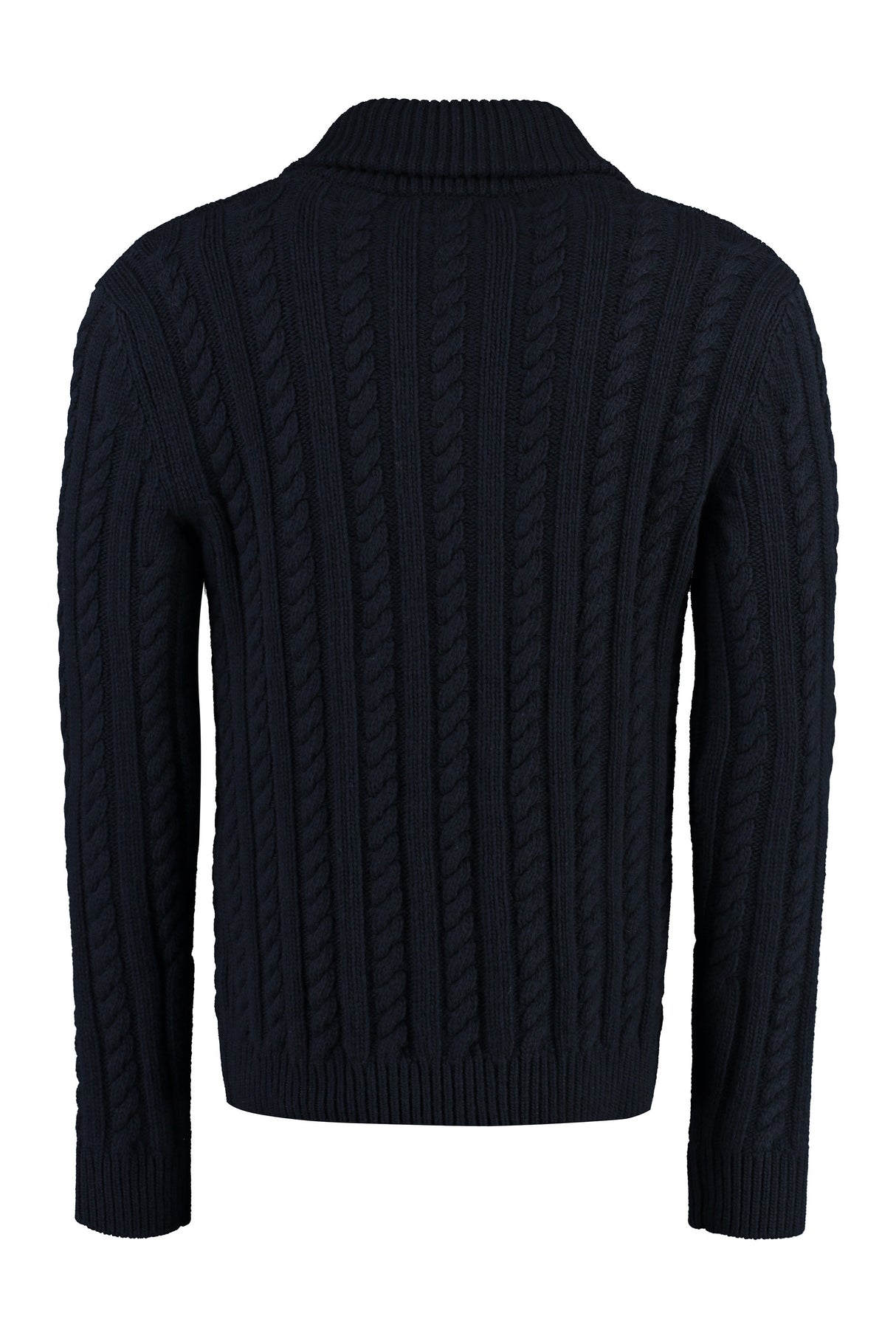Áo len nam dệt cáp cao cấp màu xanh cho mùa đông FW23