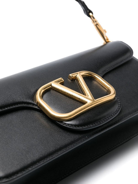 VALENTINO GARAVANI Elegant Black Leather Mini Shoulder Bag