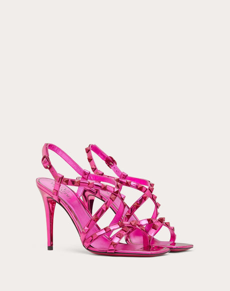 VALENTINO Laminated Leather Rockstud Sandals for Women - FW23 Collection