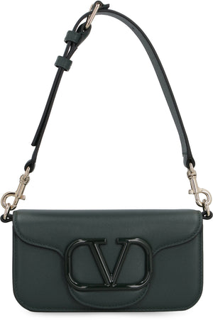 VALENTINO "Mini Luxe Leather Crossbody Bag for Men with Gold-Tone Hardware - Green"
