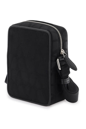 VALENTINO Black Nylon Messenger Handbag for 2024 FW Season