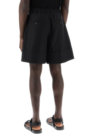 Men's Wide Leg Bermuda Pants in Black for SS24