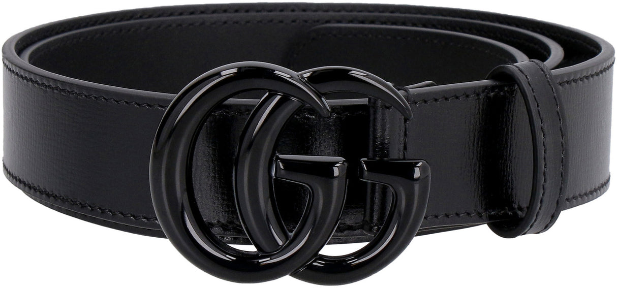 GUCCI Genuine Leather Belt with Interlocking G Buckle for Men