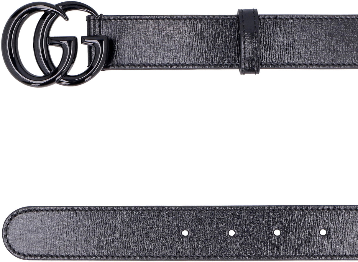 GUCCI Genuine Leather Belt with Interlocking G Buckle for Men