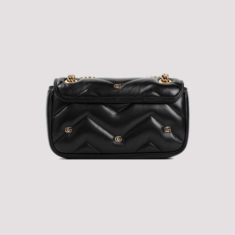 GUCCI Black Nappa Leather Mini Shoulder Bag for Women 26x13x7cm