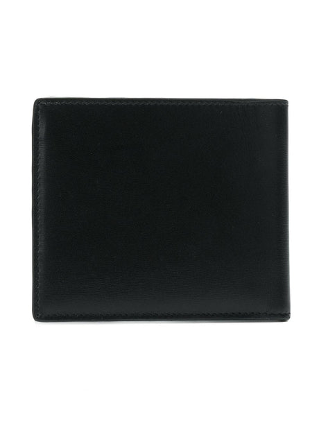 SAINT LAURENT Classic Black Leather Monogram Wallet for Fashionable Women