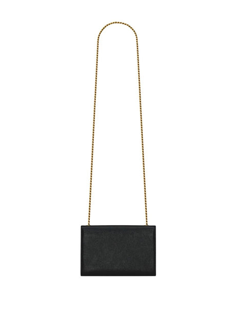 SAINT LAURENT Women's Kate Small Chain Black Calfskin Leather Shoulder Bag SS24