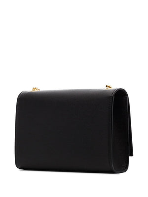 SAINT LAURENT Kate Camellia Leather Shoulder Handbag - Black