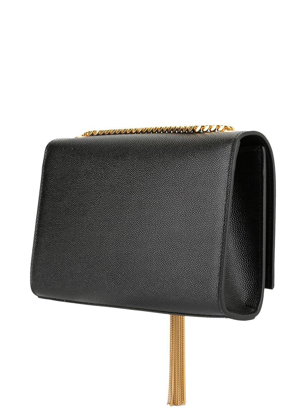 SAINT LAURENT Luxurious Black Leather Shoulder Handbag for Women