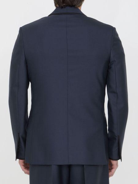 DIOR HOMME Navy Wool and Mohair Twill Oblique Jacket for Men