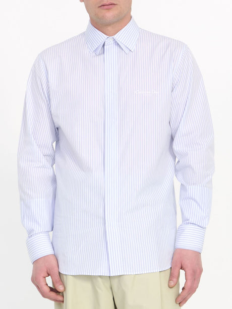 藍白條紋純棉襯衫
