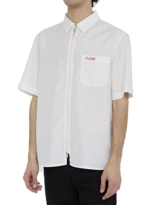 男士白色Parley海洋塑料短袖衬衫