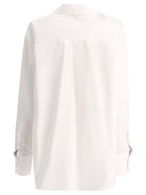 2024夏季女士白色棉質松紗襯衫