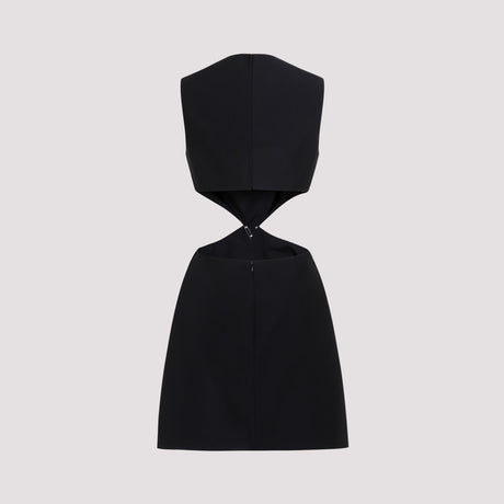 Đầm len và lụa đen đơn giản dành cho phụ nữ - Bộ sưu tập SS24