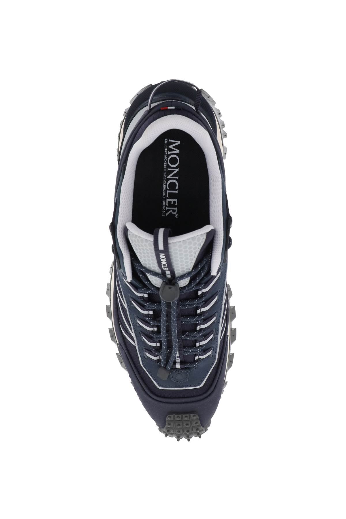 MONCLER Men's Navy Tech Ripstop Sneakers with Ribbon Details
