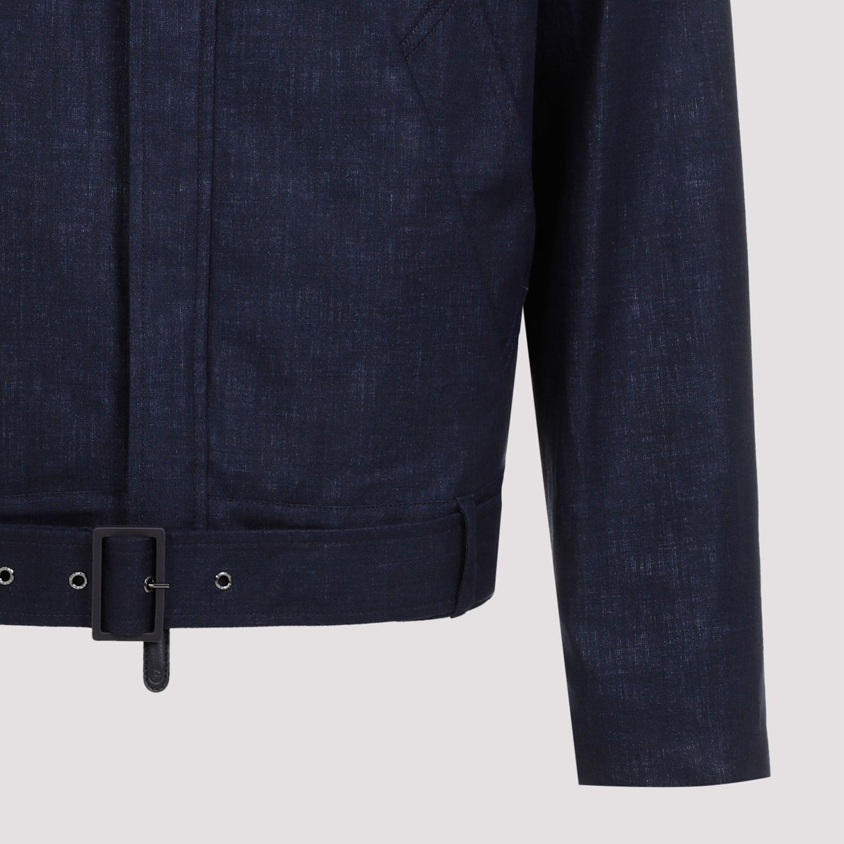 GIORGIO ARMANI Navy Linen Jacket for Men - SS24 Collection