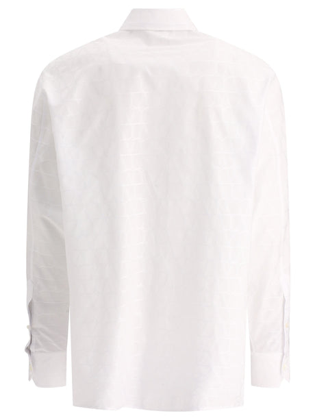 ホワイトコットンアイコノグラフィックシャツ-SS24コレクション