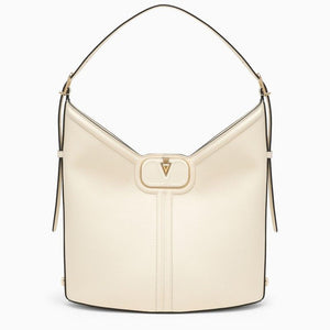VALENTINO GARAVANI Stunning Vlogo White Leather Hobo Handbag for Women