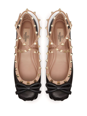 VALENTINO GARAVANI Studded Leather Ballerina Shoes for Women
