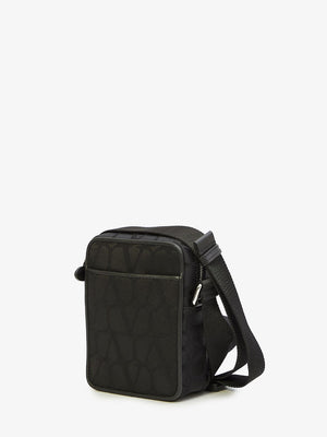 VALENTINO GARAVANI Black Nylon Small Crossbody Handbag for Men - SS24 Collection