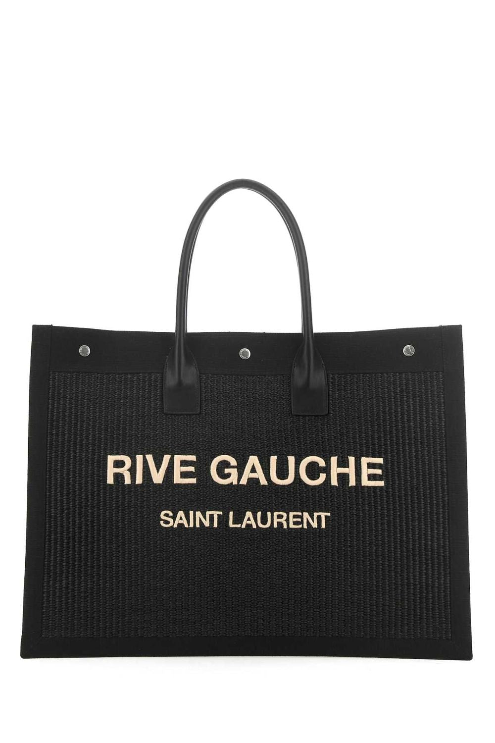 SAINT LAURENT Stylish Black Canvas Tote Handbag for Men - SS23 Collection
