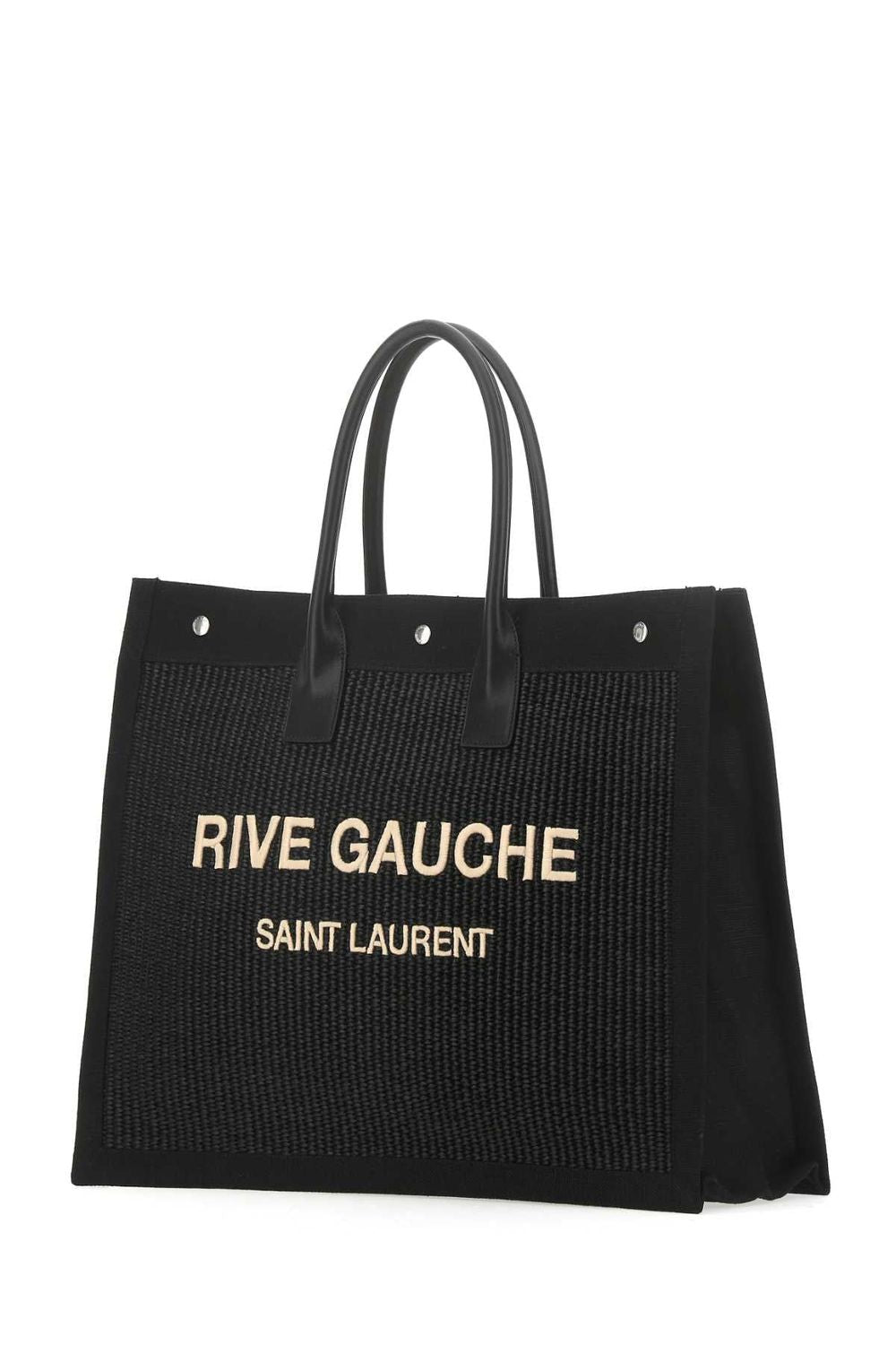 SAINT LAURENT Stylish Black Canvas Tote Handbag for Men - SS23 Collection
