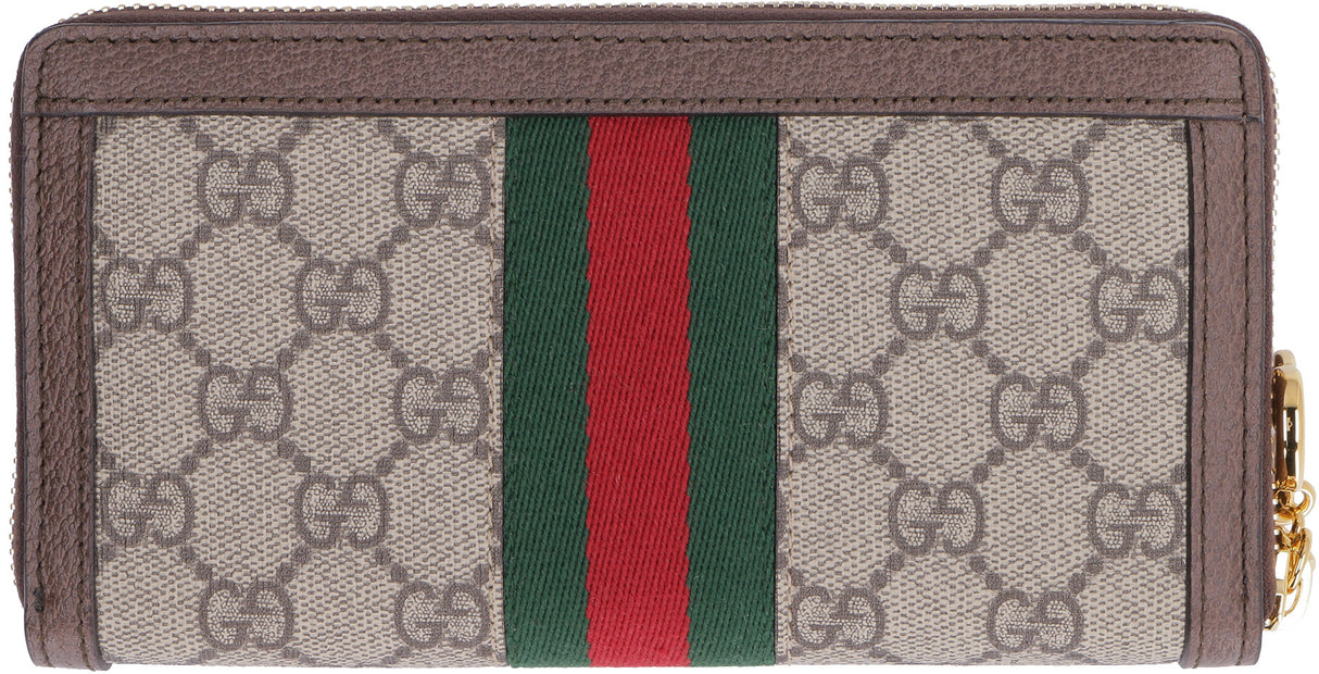GG Supreme Fabric Women's Wallet with Leather Trim