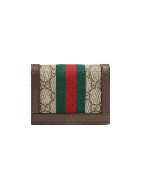 GUCCI Beige & Brown GG Supreme Wallet for Women - Small Size