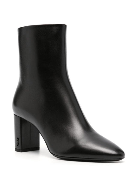 時尚潮流女士黑色皮革腳踝靴- FW24系列