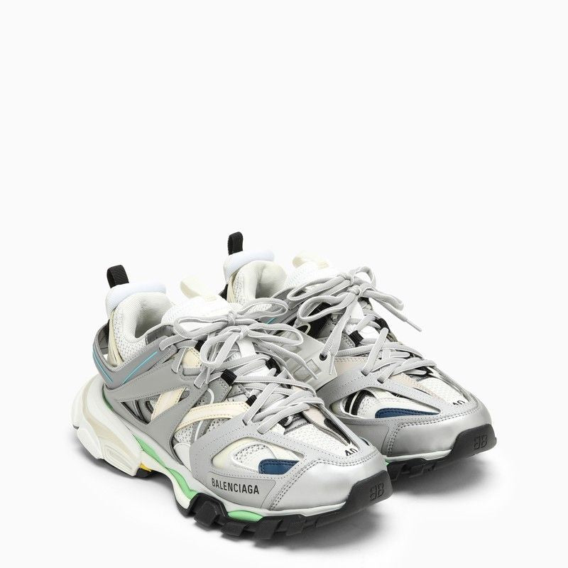 BALENCIAGA Grey, Blue, and Green Mesh Low Top Trainers for Women - SS24 Collection