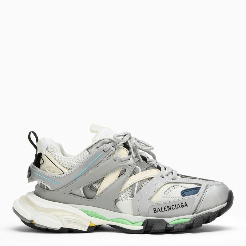 BALENCIAGA Grey, Blue, and Green Mesh Low Top Trainers for Women - SS24 Collection