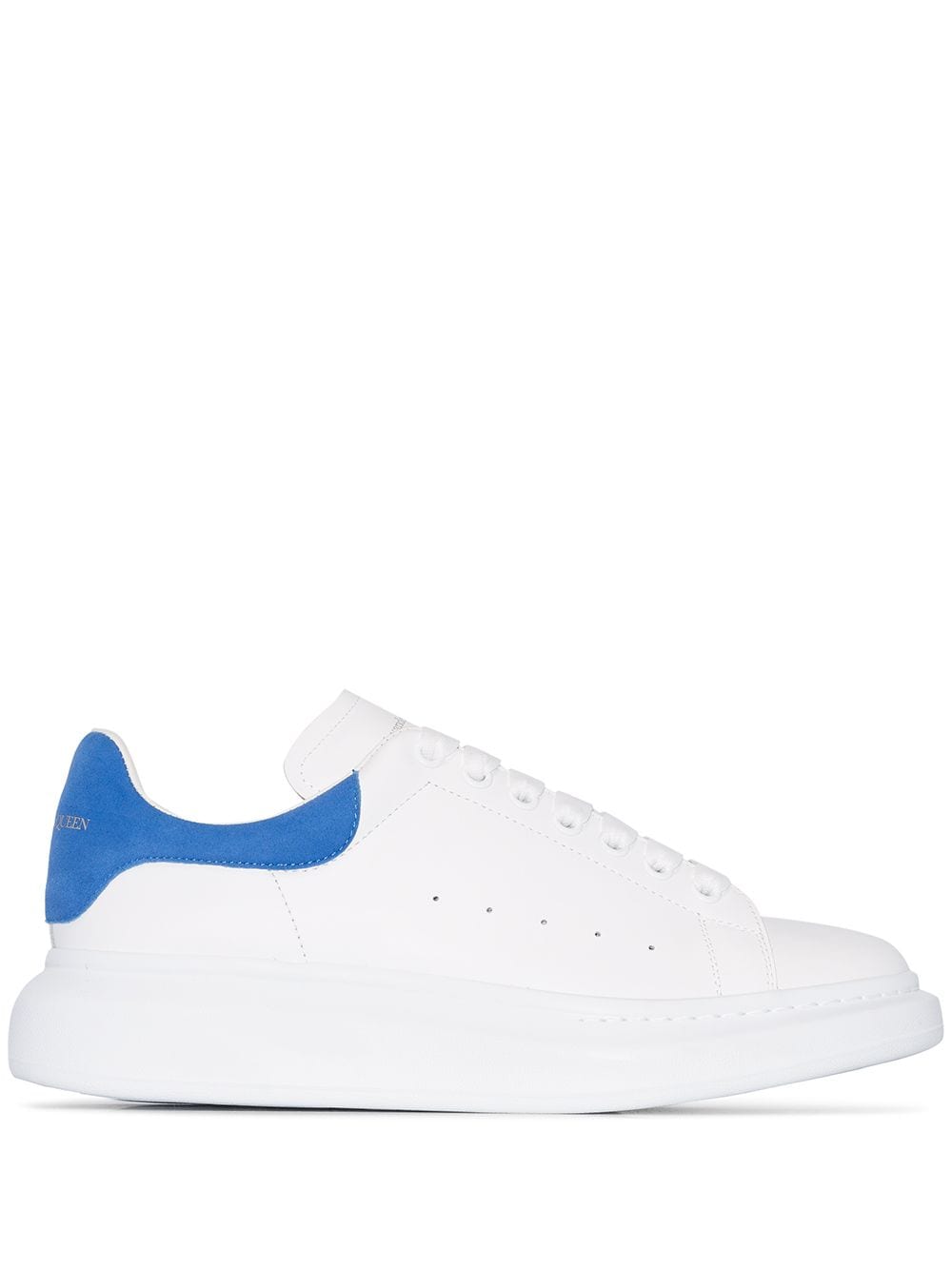 ALEXANDER MCQUEEN White Leather High Top Sneakers for Men - Chunky Sole, Suede Insert, Round Toe