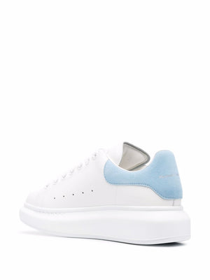 ALEXANDER MCQUEEN Power Blue and White Low-Top Leather Sneakers for Women