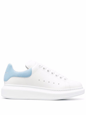 ALEXANDER MCQUEEN Power Blue and White Low-Top Leather Sneakers for Women