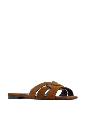 Brown Suede Flat Sandals for Women - SS24 Collection