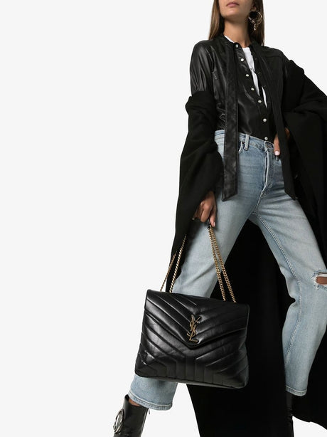 Medium Black Loulou Chain Handbag - SS24 Collection