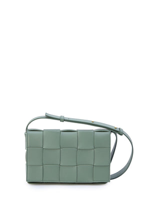 BOTTEGA VENETA Green Intrecciato Pattern Crossbody Handbag for Women
