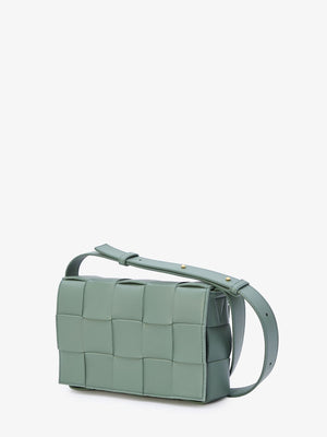 BOTTEGA VENETA Green Intrecciato Pattern Crossbody Handbag for Women