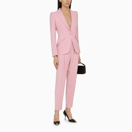 ALEXANDER MCQUEEN Pink Single-Breasted Jacket for Women - SS24 Collection