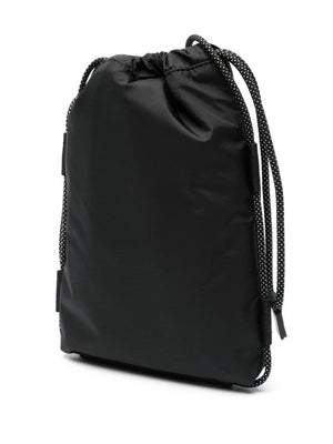 MONCLER Black Nylon Drawstring Crossbody Handbag for Men - SS24 Collection