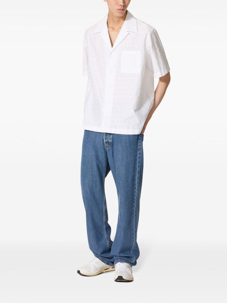 VALENTINO Men's White Iconic Sleeves Cut Shirt