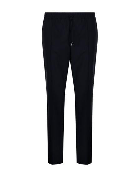 VALENTINO GARAVANI Black Wool Mohair Pants with Elastic Waistband and Concealed Zip Closure