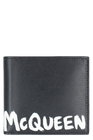 ALEXANDER MCQUEEN Black Leather Billfold for Men - SS24 Collection