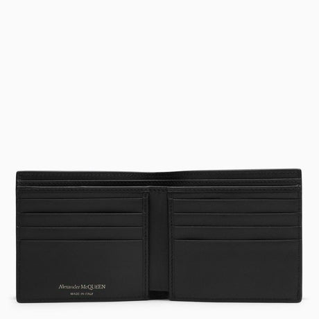 Black/White Leather Wallet for Men